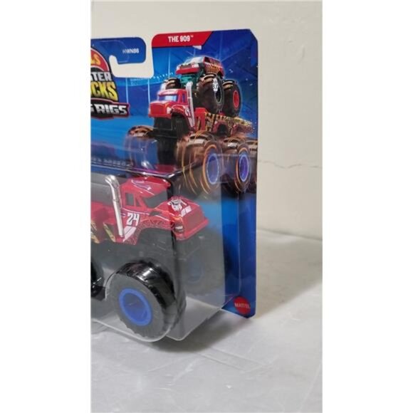 Hot Wheels Monster Trucks Big Rigs The 909 6-Wheel Red Monster Truck 2024 Die-Ca - Picture 3 of 9